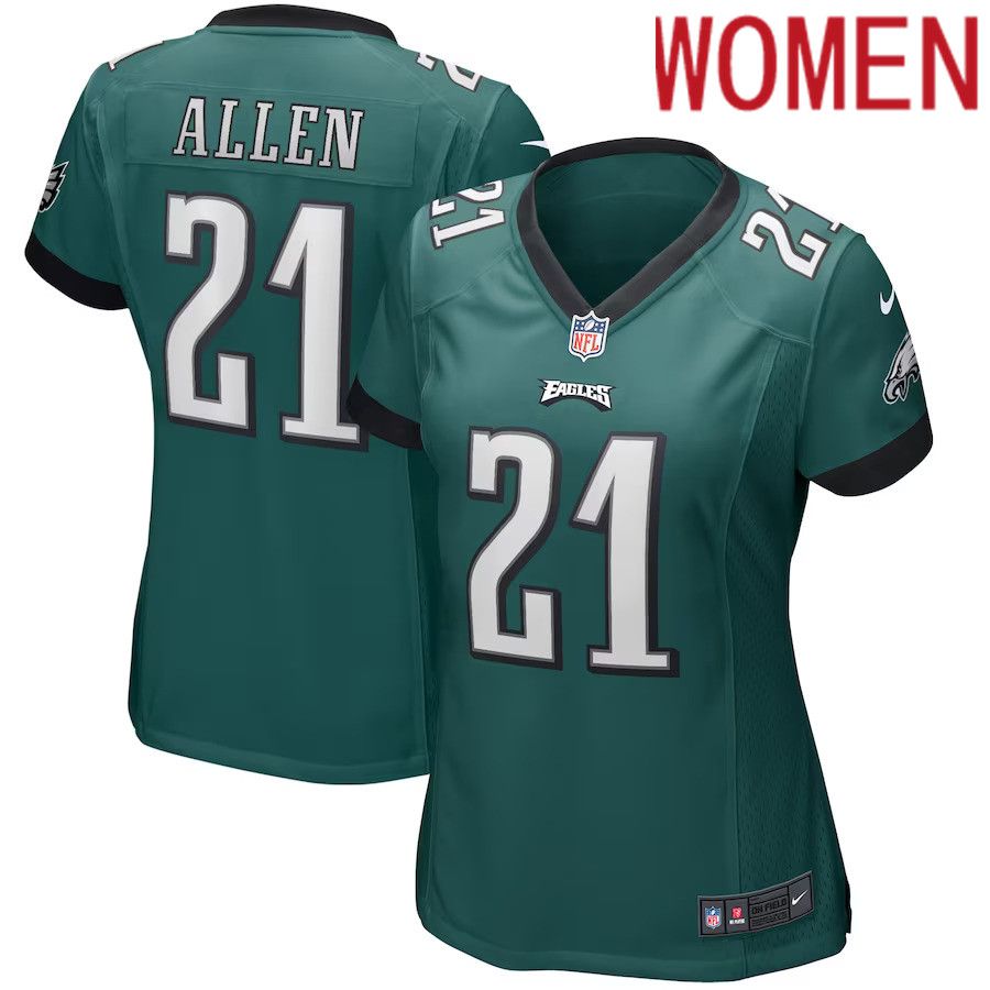 Women Philadelphia Eagles #21 Eric Allen Nike Midnight Green Game Retired Player NFL Jersey->women nfl jersey->Women Jersey